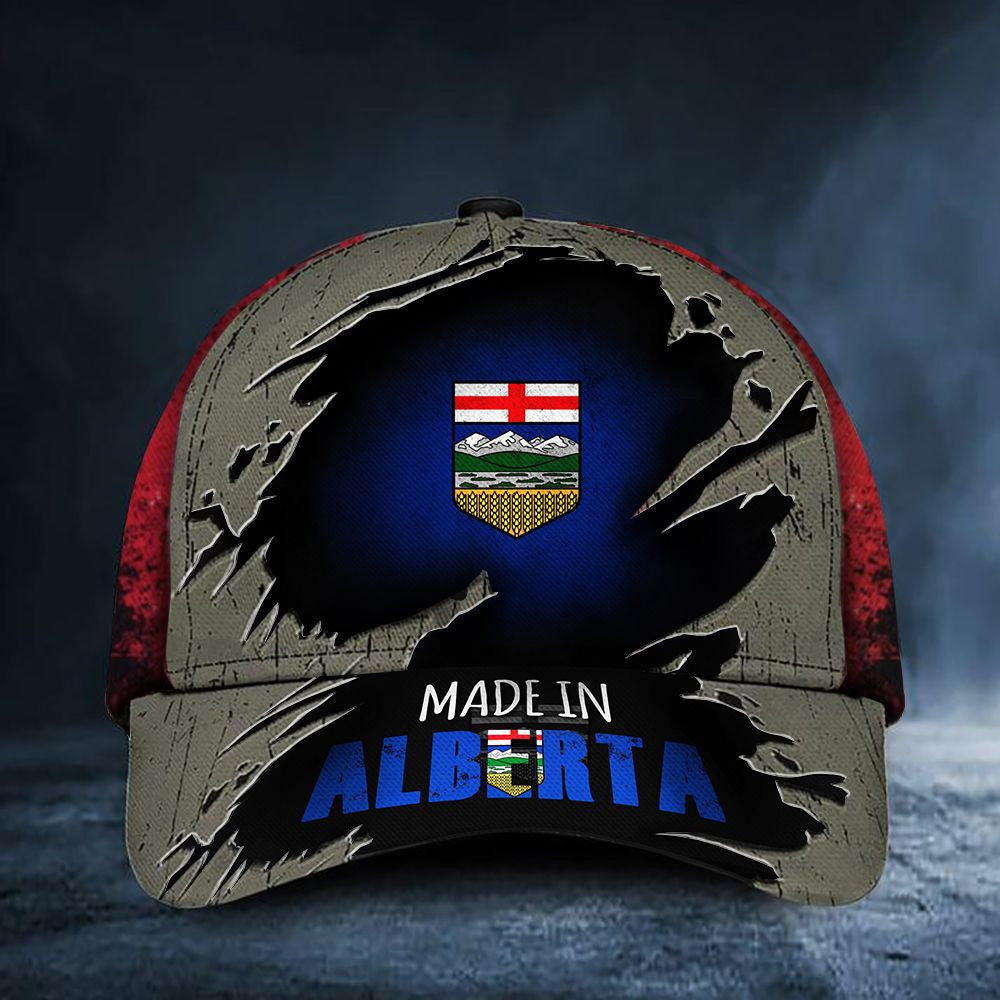 Made In Alberta Canada Flag Hat Old Retro Patriotic Proud From Alberta Province Man Hat Classic Cap