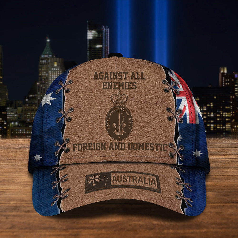 Navy Against All Enemies Foreign And Domestic Australian Patriotic Hat Classic Cap