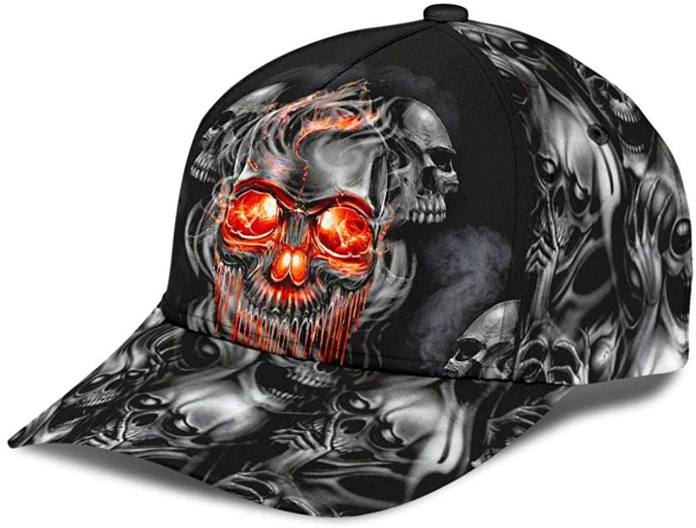 Skull Smoke Mystery Black1 3D Printed Unisex Hat Classic Cap, Snapback Cap, Baseball Cap