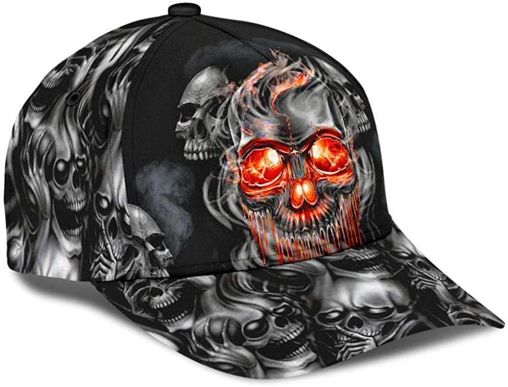 Skull Smoke Mystery Black1 3D Printed Unisex Hat Classic Cap, Snapback Cap, Baseball Cap