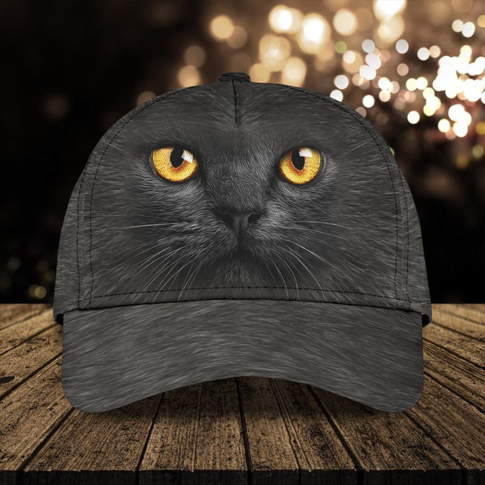 Black Cat Face Hat Cute Baseball Cap Gifts For Cat Lovers Hat Classic Cap