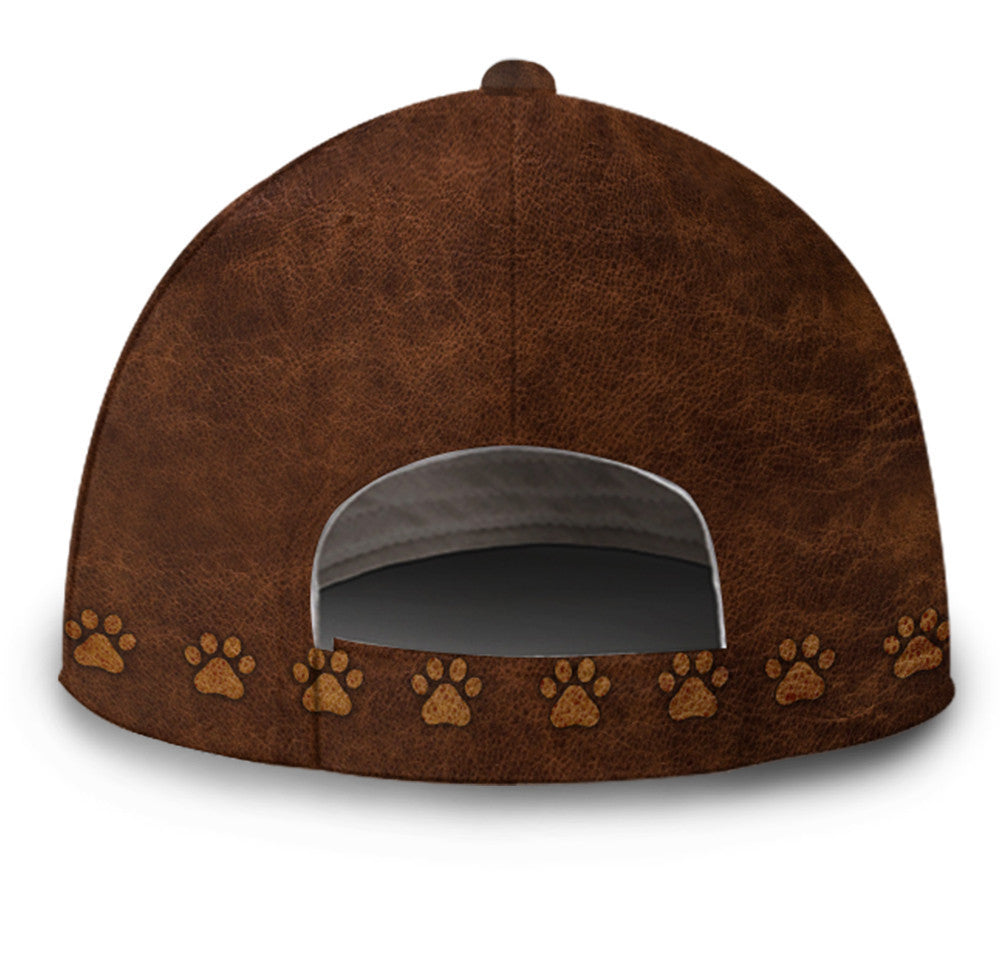Rottweiler Dog Leather Hat Classic Cap