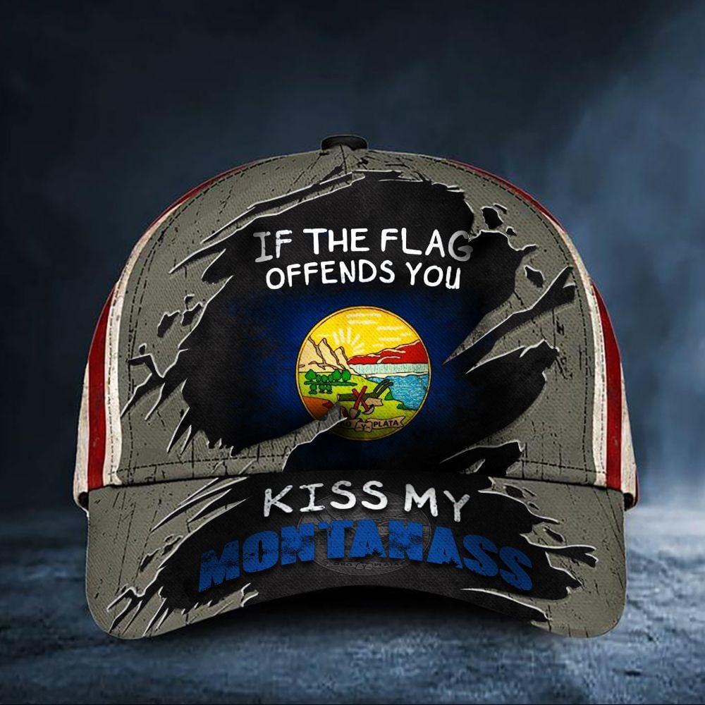If The Flag Offends You Kiss My Montanass American Flag Hat Classic Cap