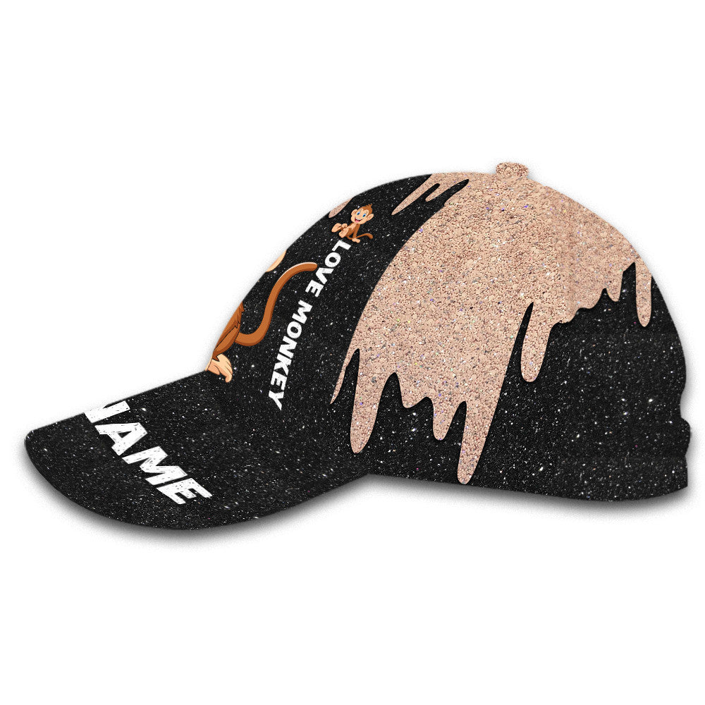 Personalized Custom Name Monkey Twinkle Hat Classic Cap