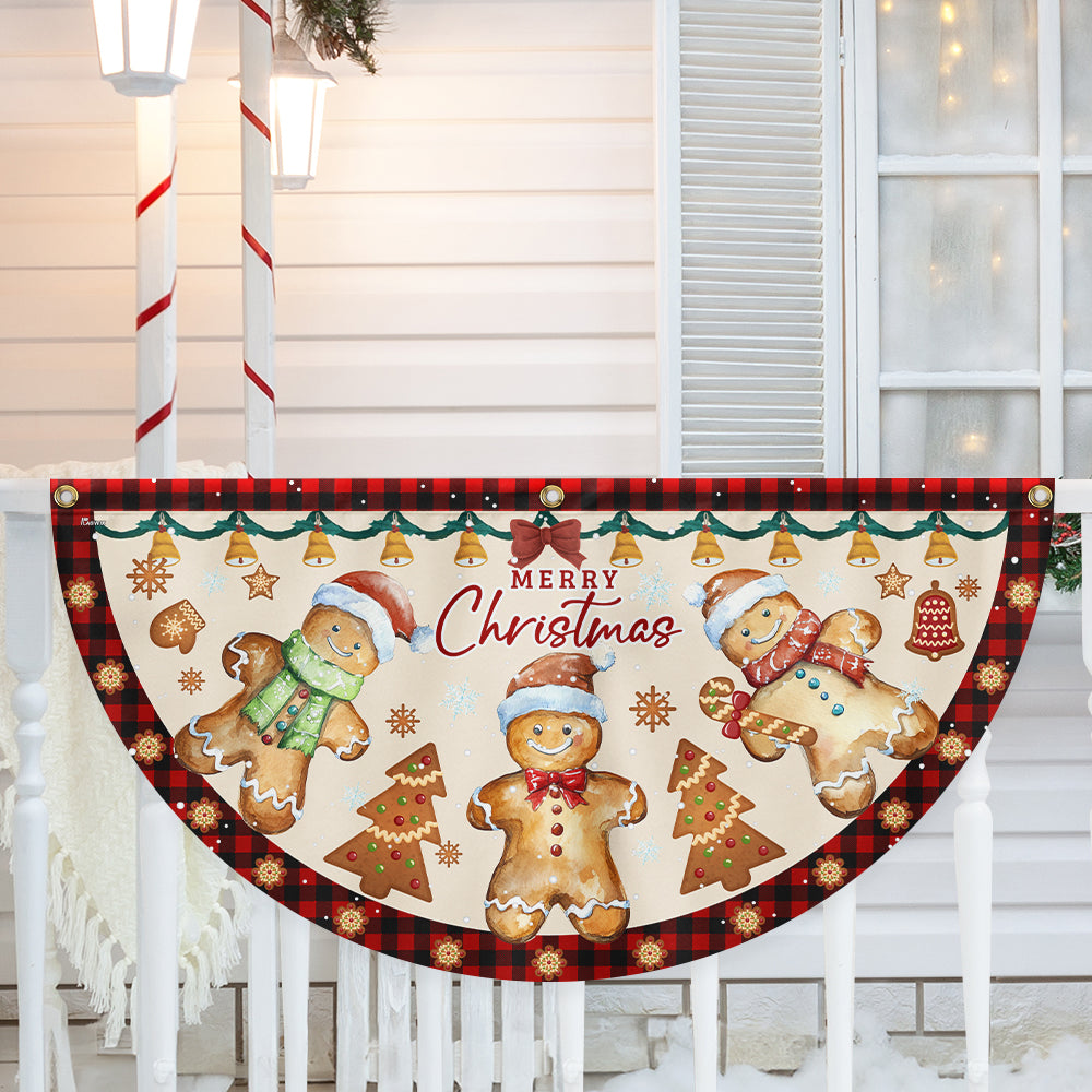 Gingerbread Christmas Non Pleated Fan Flag - Liberish