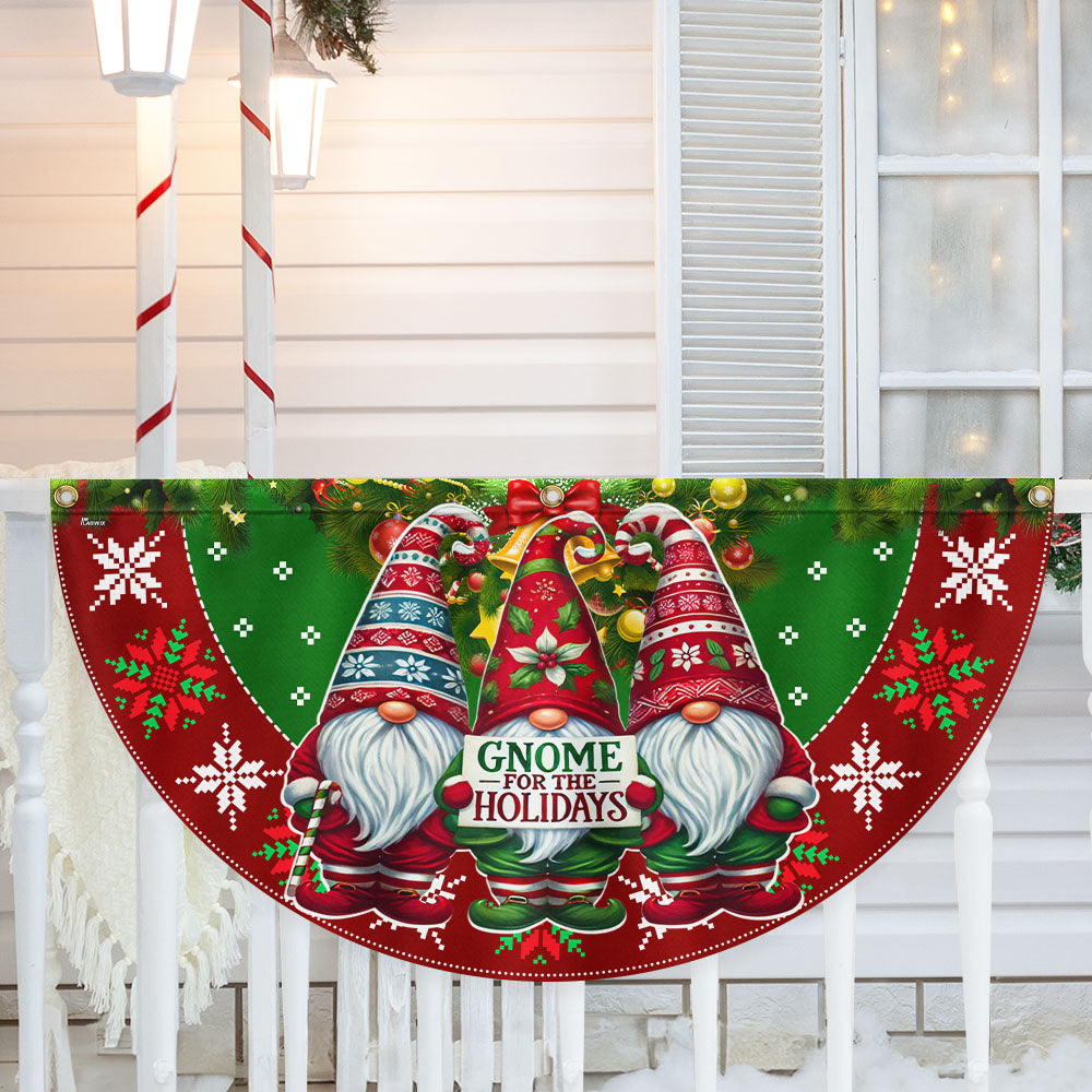 Gnomes Christmas Gnome For The Holidays Non Pleated Fan Flag - Liberish