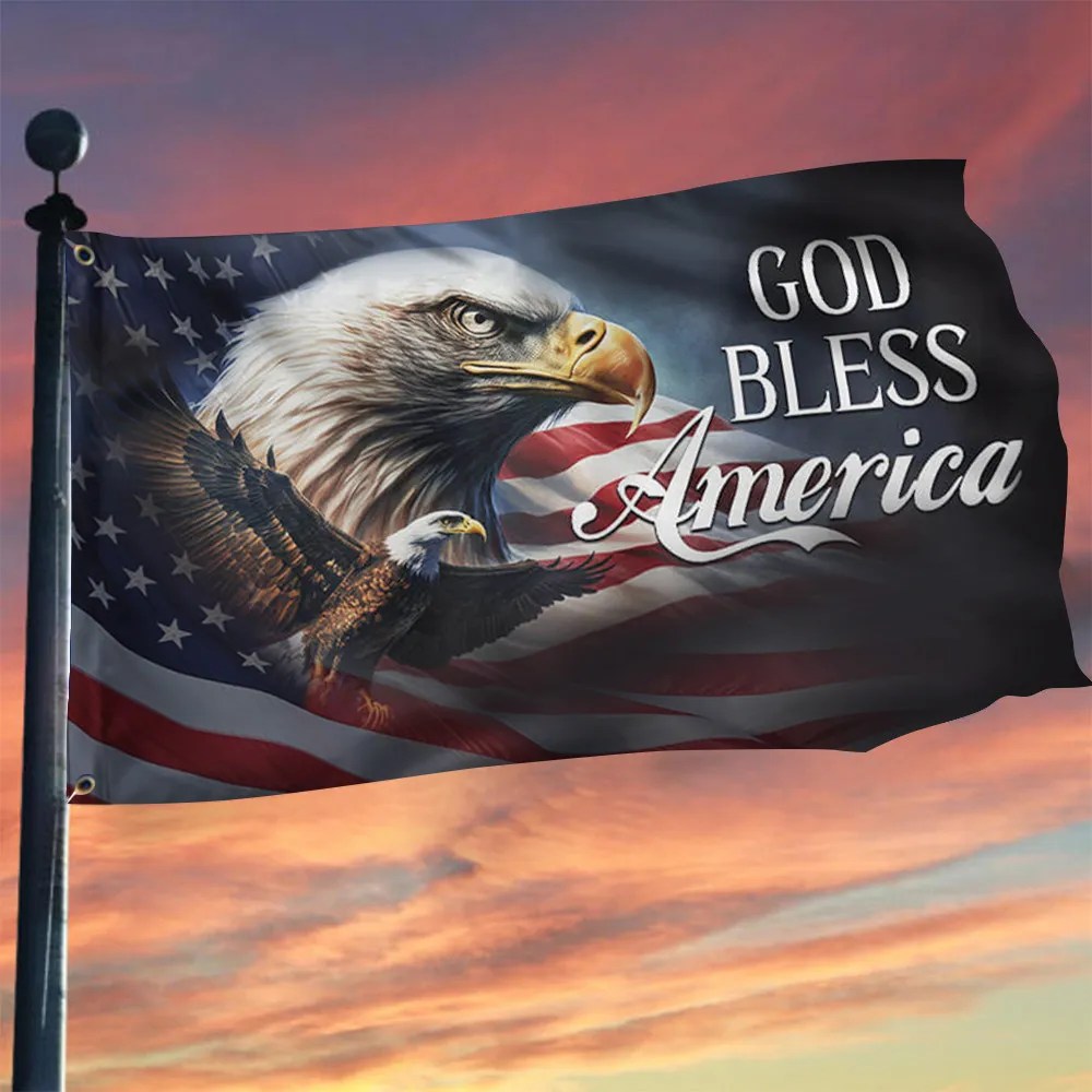 God Bless America Bald Eagle Flag Patriotic Flag Indoor Outdoor Decorations - Liberish