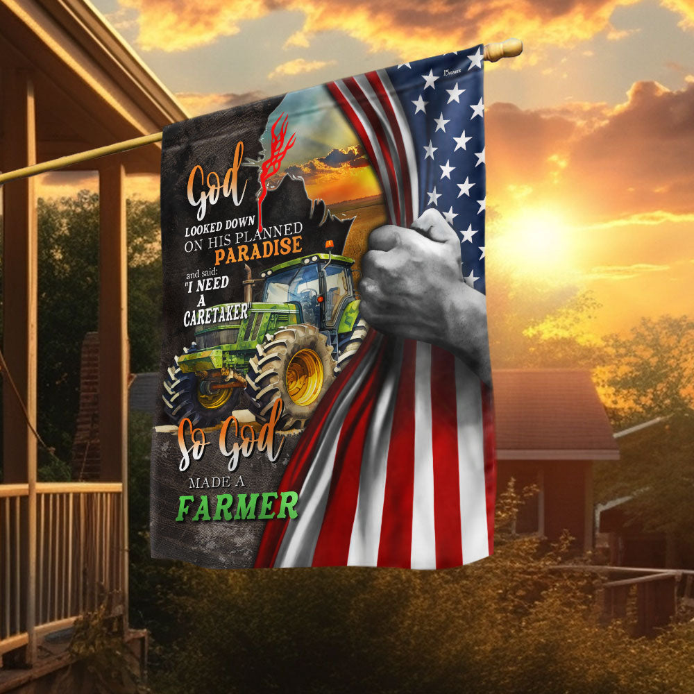 God Said I Need A Caretaker Farmer Life Flag - Liberish