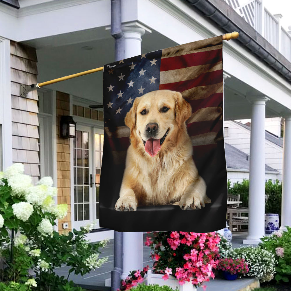 Golden Retriever American Flag 2 - Liberish