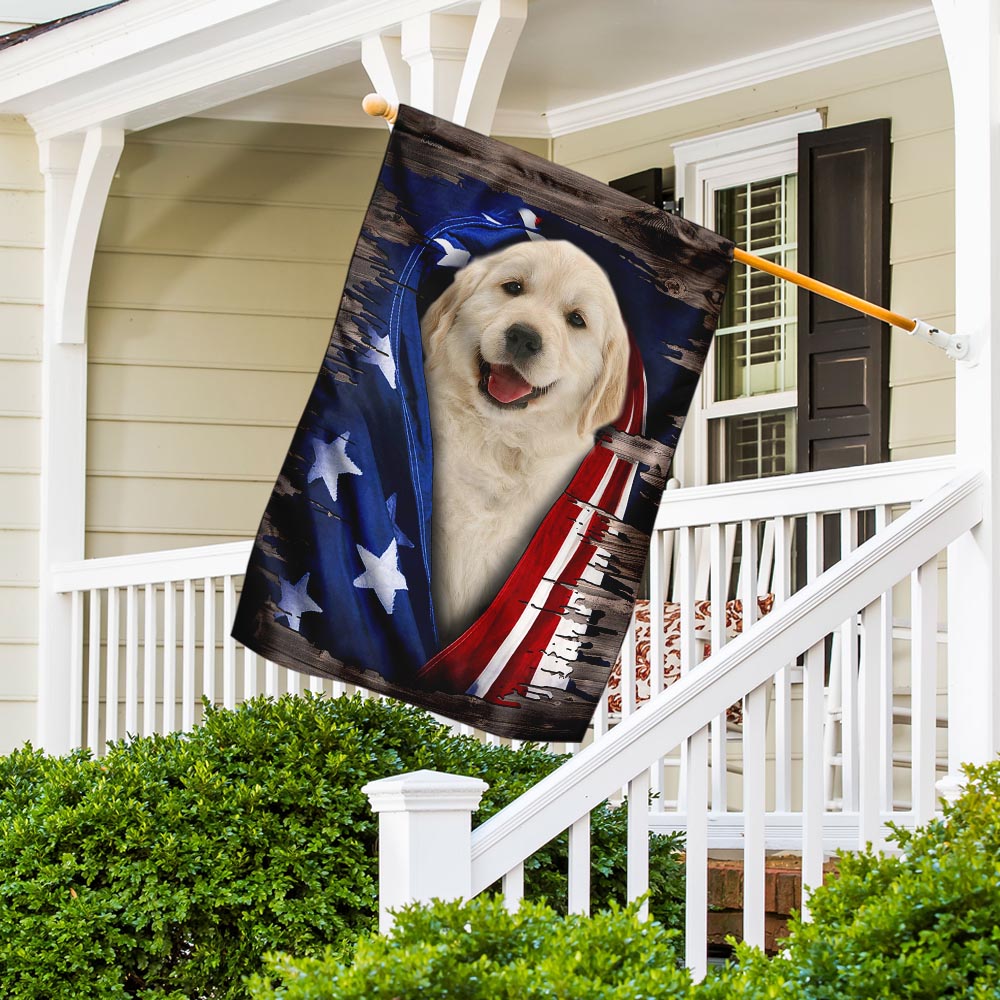 Golden Retriever American Flag - Liberish