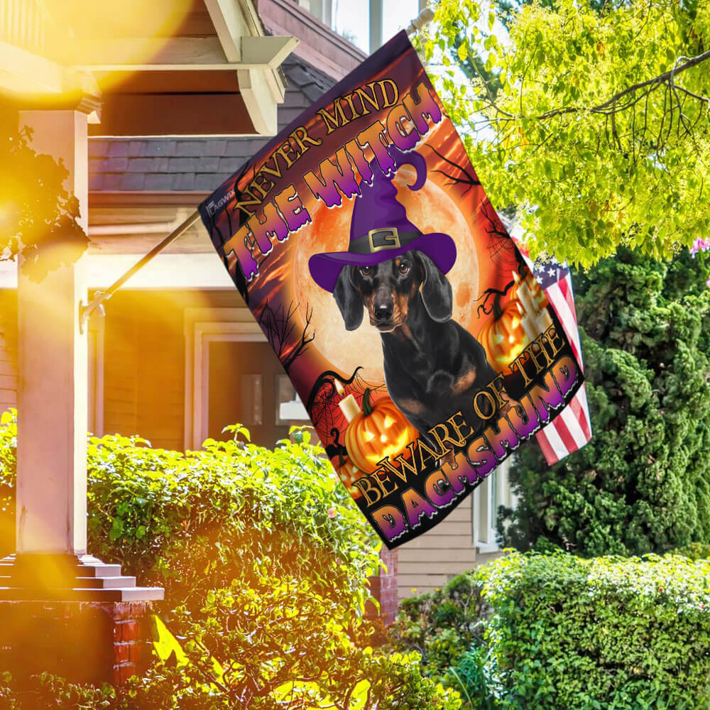 Halloween Beware Of The Dachshund Flag - Liberish