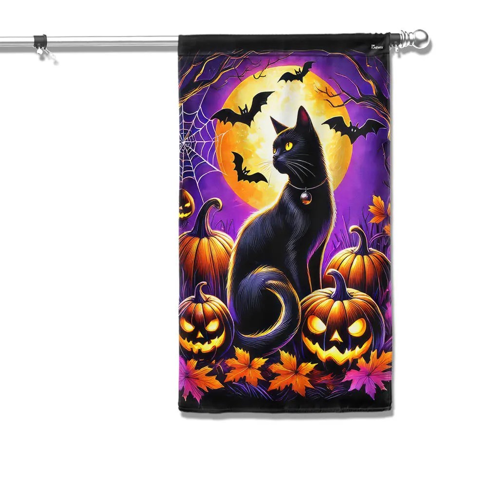 Halloween Black Cat Flag - Liberish