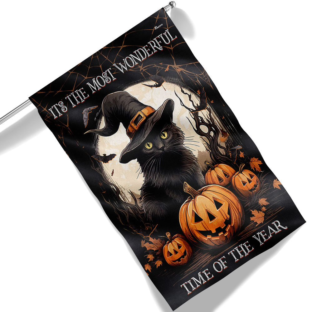 Halloween Black Cat Witch Pumpkins Flag - Liberish