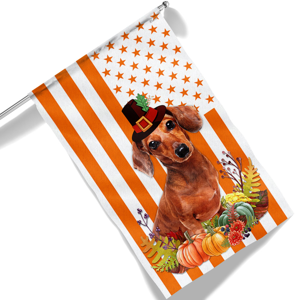 Halloween Dachshund American Flag Happy Thanksgiving Dachshund Flag - Liberish