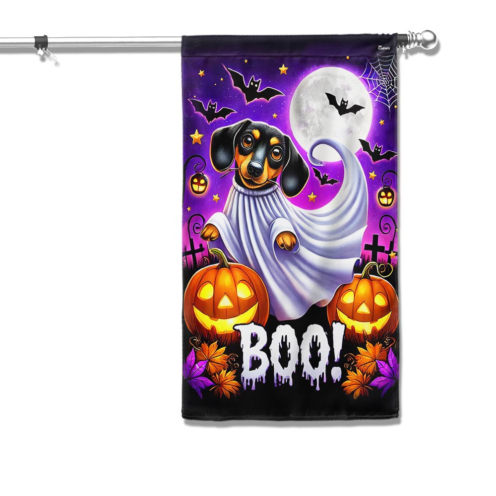 Halloween Dachshund Boo Spooky Flag - Liberish