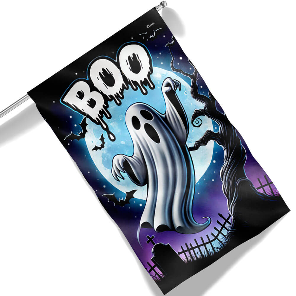 Halloween Ghost Boo Spooky Flag - Liberish