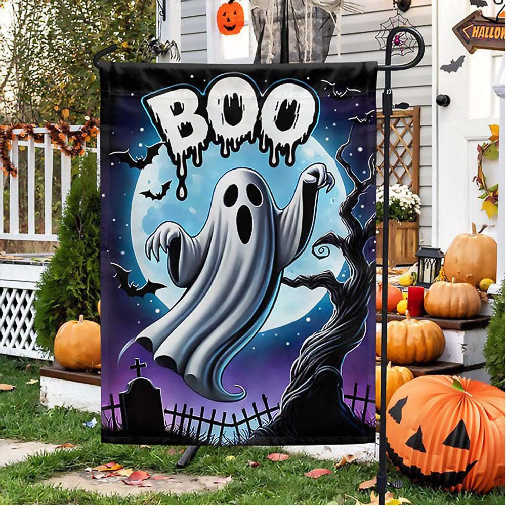 Halloween Ghost Boo Spooky Flag Best Gift For Adults and Kids on Halloween Day - Liberish
