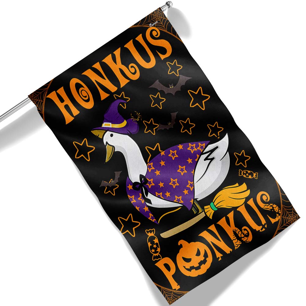 Halloween Honkus Ponkus Witch Duck Flag - Liberish