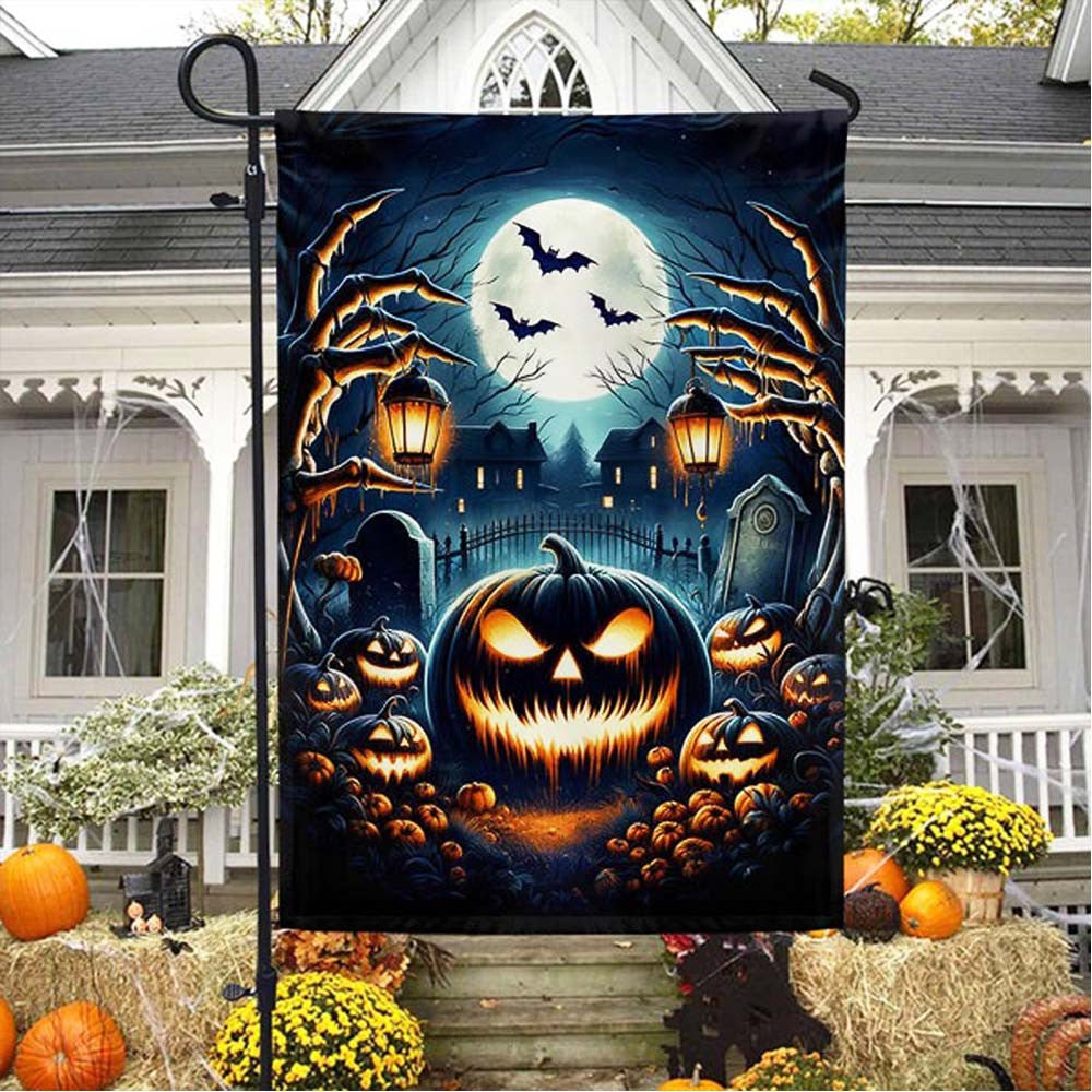 Halloween Jack O' Lantern Spooky Flag Gift For Friends and Family on Halloween Day - Liberish