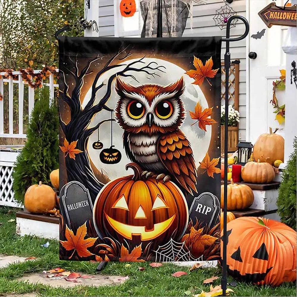 Halloween Owl With The Pumpkin Flag Best Gift For Decoration in House on Halloween Day - Liberish