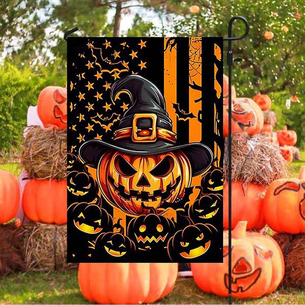 Halloween Pumpkin American Flag Halloween Gift For Friends and Family - Liberish