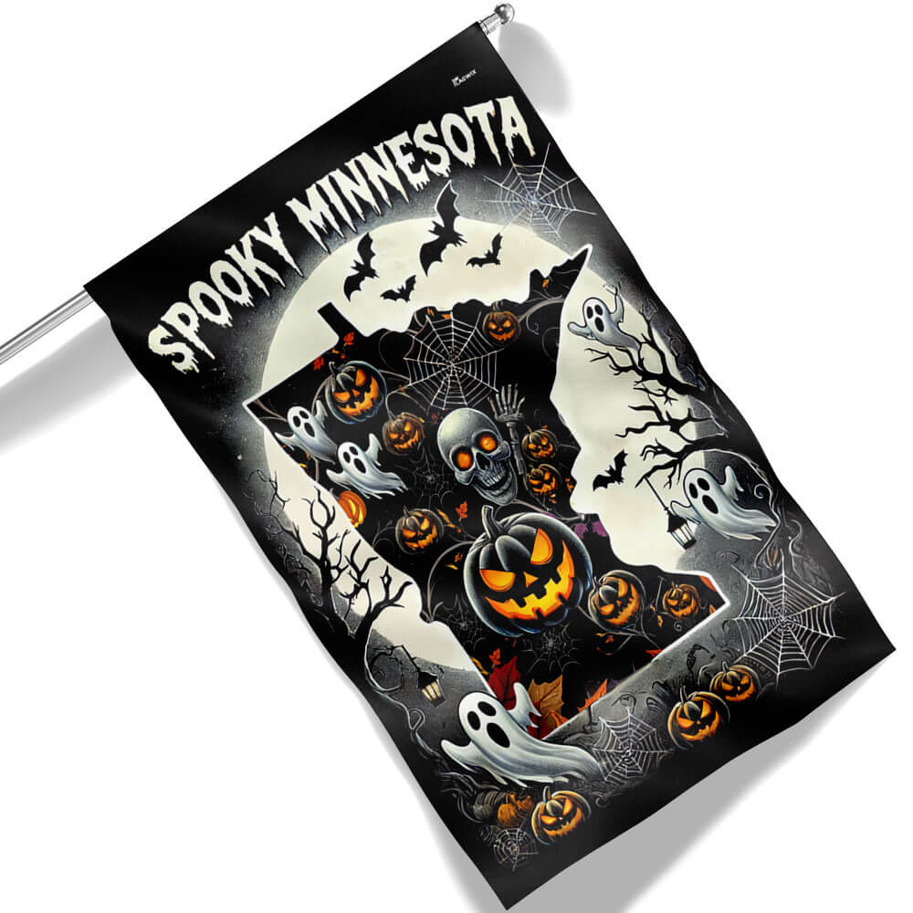 Halloween Spooky Minnesota Flag - Liberish