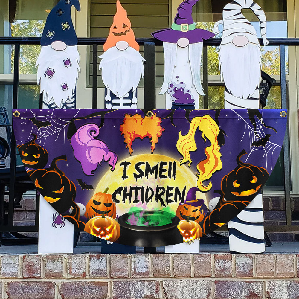 Halloween Three Witches I Smell Children Non Pleated Fan Flag - Liberish