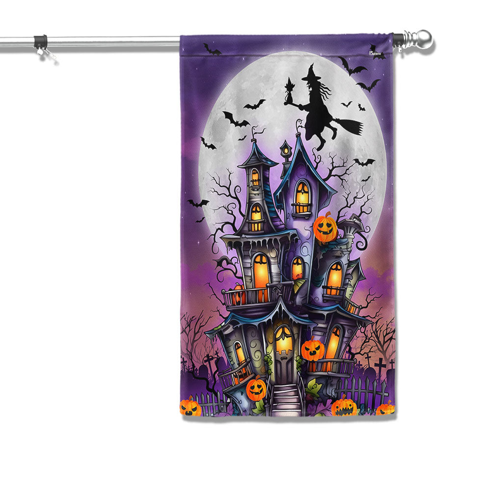 Halloween Witch Haunted House Spooky Vibes Flag - Liberish
