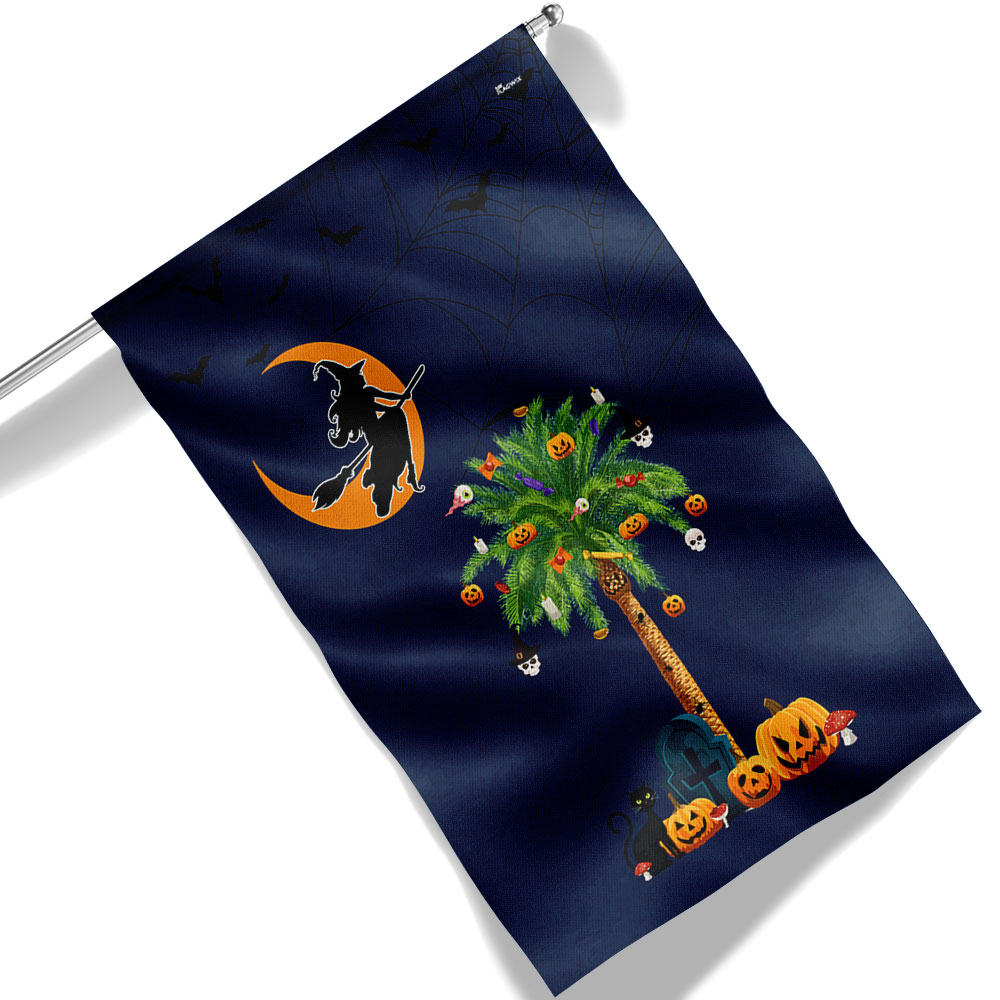 Halloween Witchcraft Pumpkins Palm Tree South Carolina Flag - Liberish
