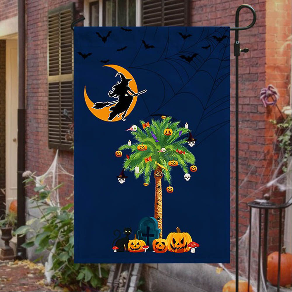 Halloween Witchcraft Pumpkins Palm Tree South Carolina Flag Halloween Gift For Adults - Liberish