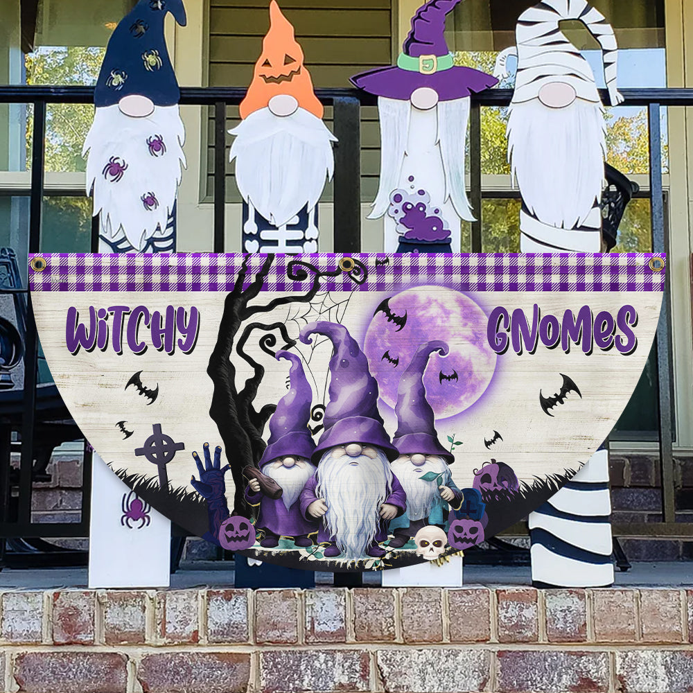 Halloween Witchy Gnomes Non Pleated Fan Flag - Liberish