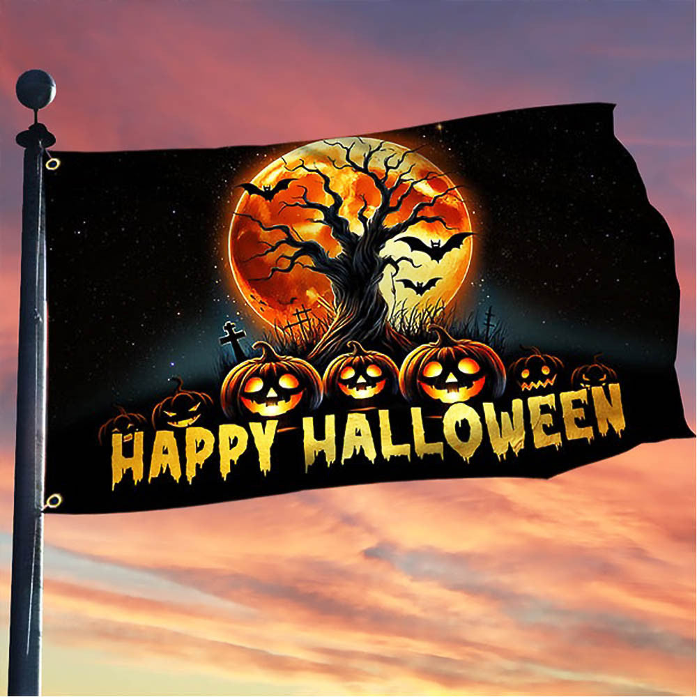 Happy Halloween Pumpkins Grommet Dark Flag Halloween Gift For Adults - Liberish