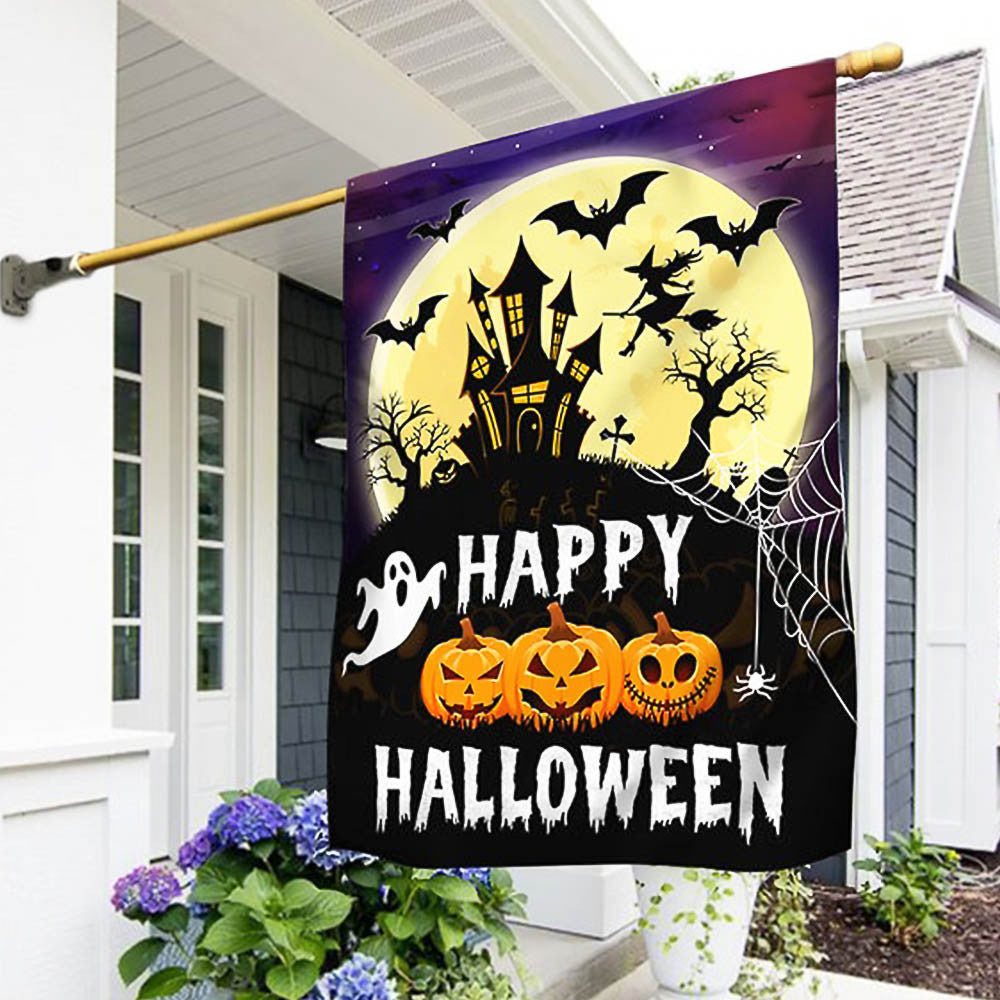 Happy Halloween Spooky Haunted House Flag Best Halloween Gift For Childrens and Friends - Liberish