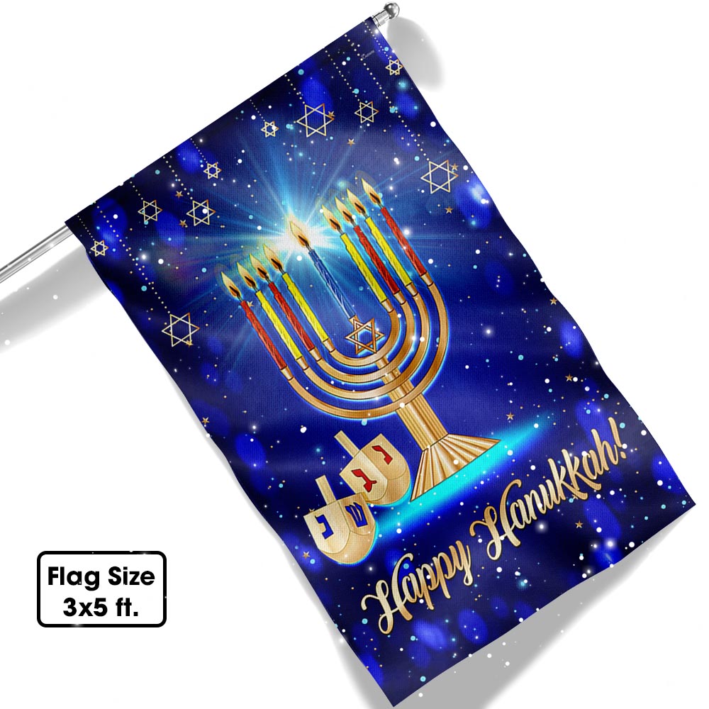 Happy Hanukkah Flag Festival Of Lights - Liberish