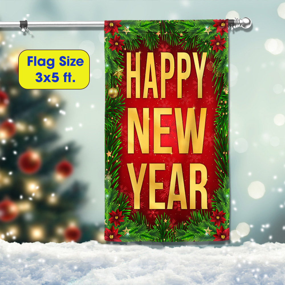 Happy New Year Christmas Flag - Liberish