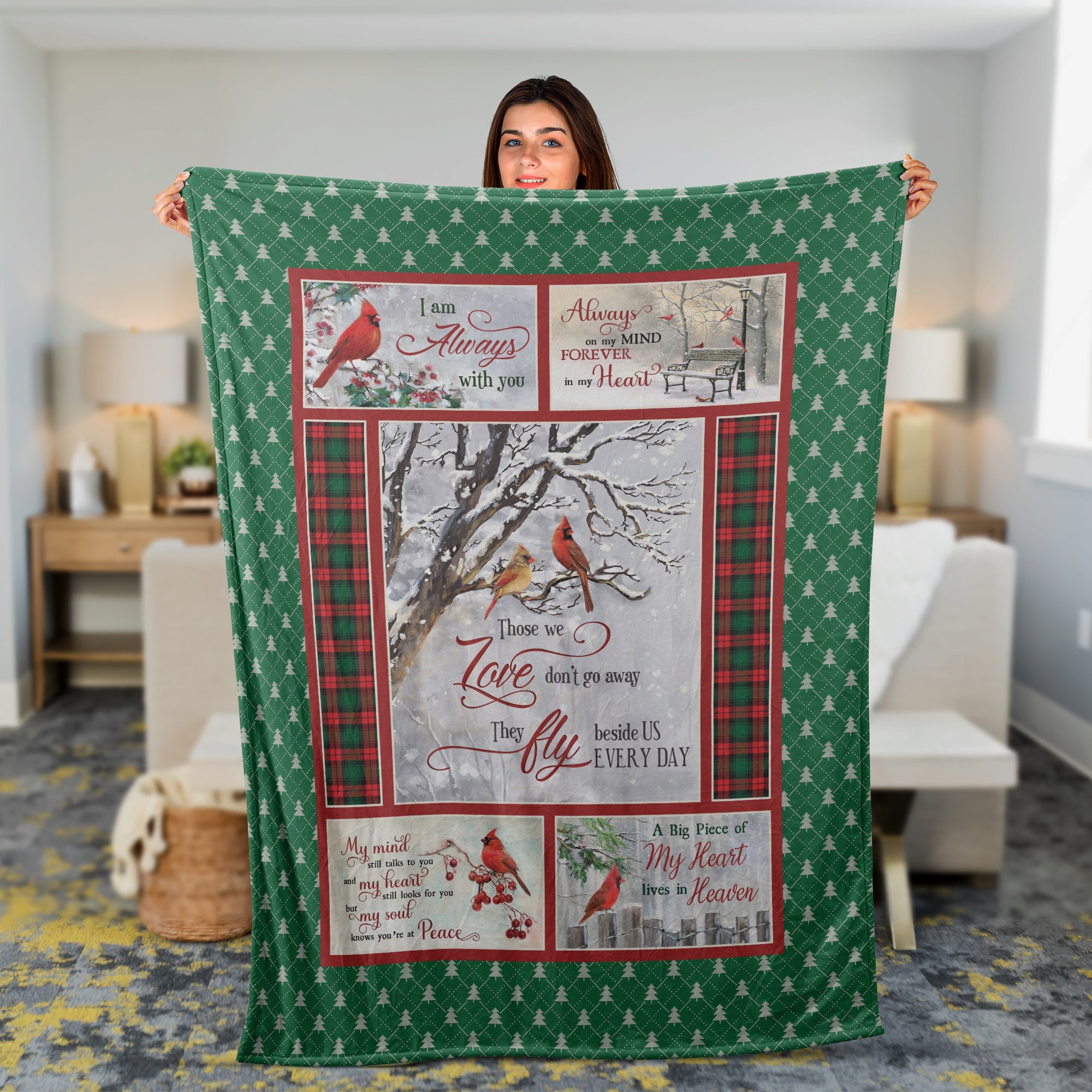 Memorial Blanket, Heaven Blanket, Cardinal Blanket, Sympathy Gift, Remembrance Gift, Bereavement Gifts, Passed Away Memorial Gift