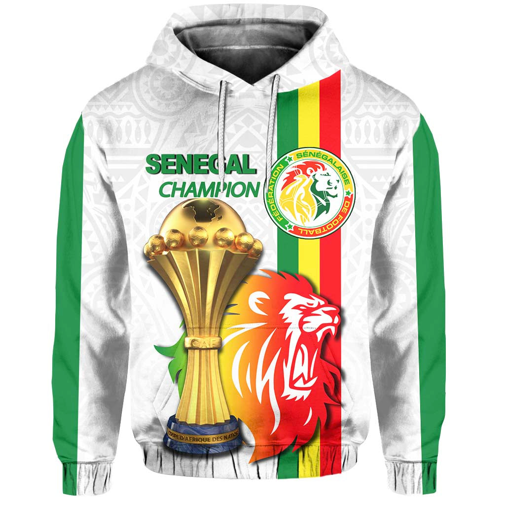 Senegal Football Champion Hoodie White Style LT6