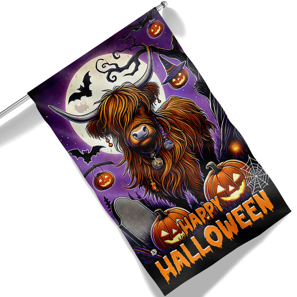 Highland Cow Halloween Flag - Liberish