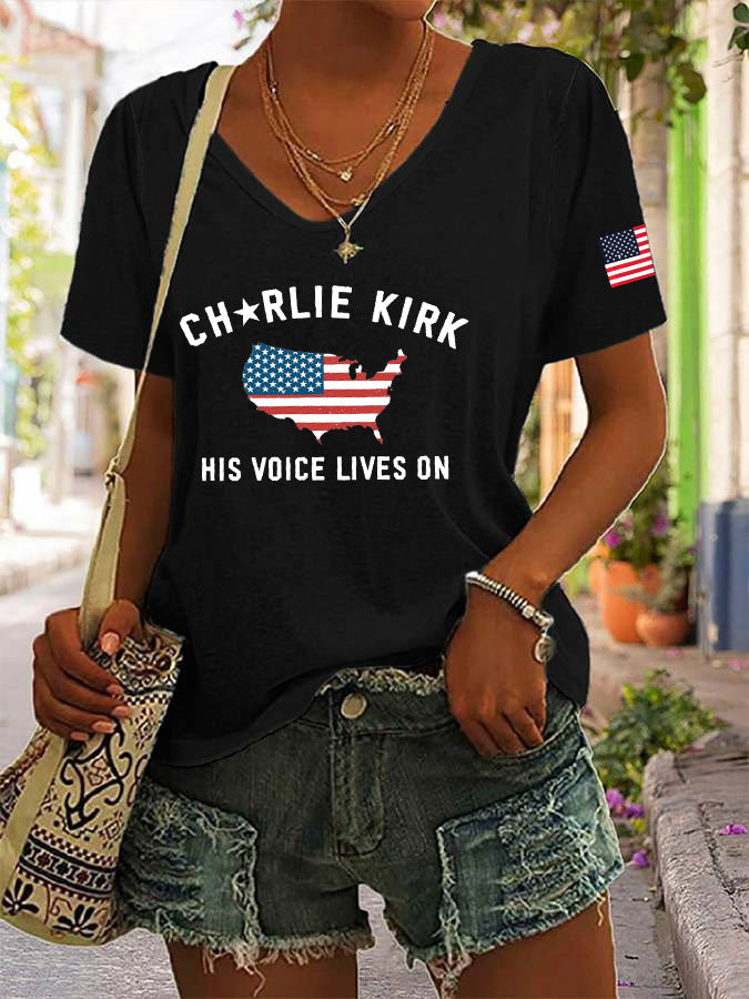 His Voice Lives On T-Shirt Charlie Kirk Memorial Shirt