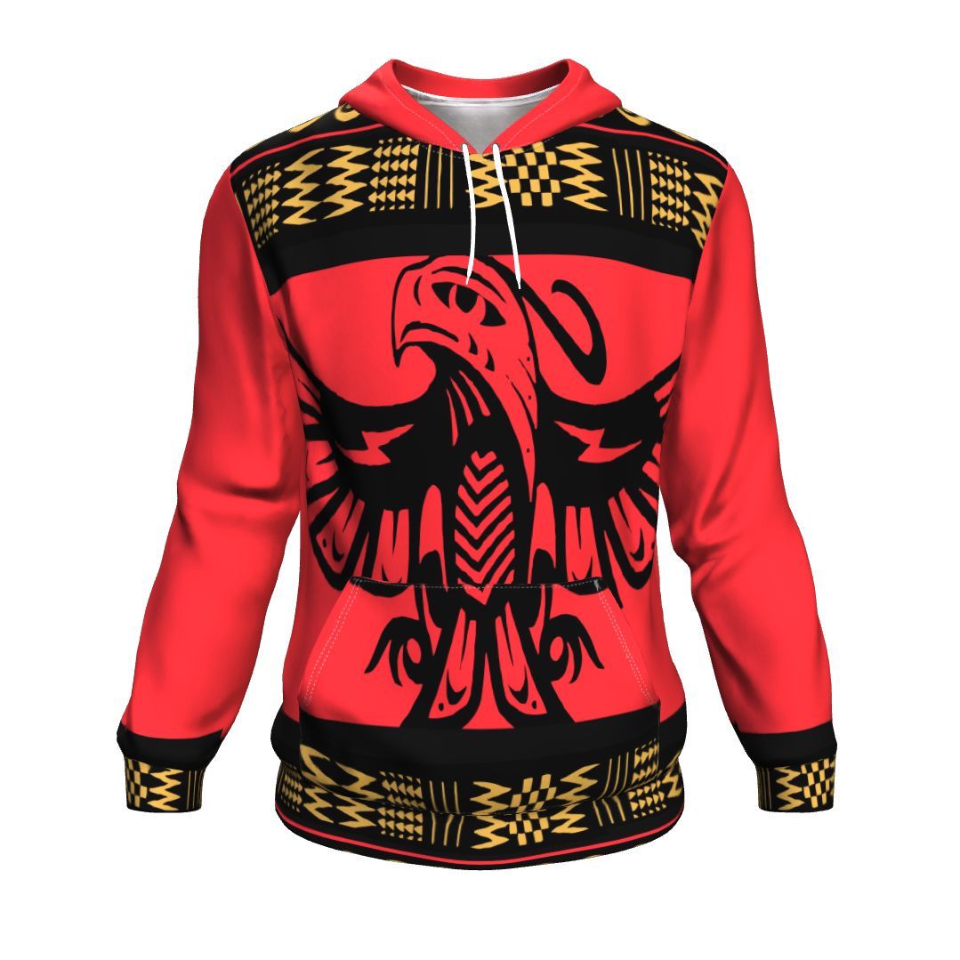 Red Thunderbird Native American Design All Over Hoodie LT10