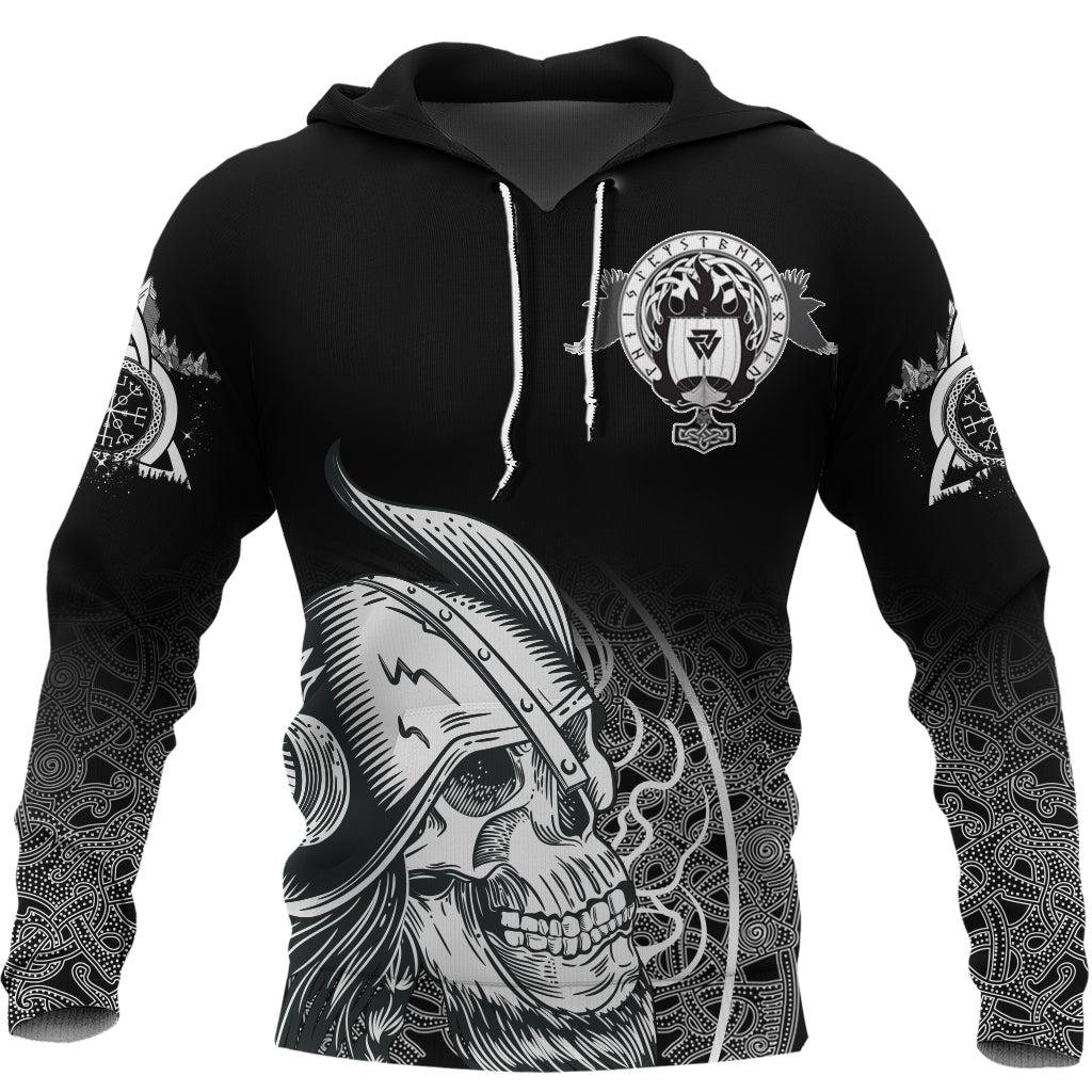 Skull Viking Hoodie Ornate Pattern RLT12