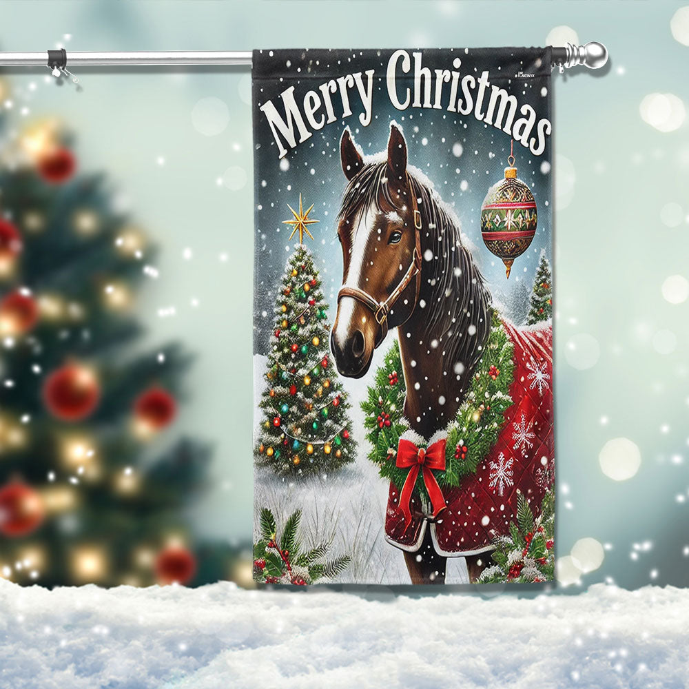 Horse Christmas Flag - Liberish