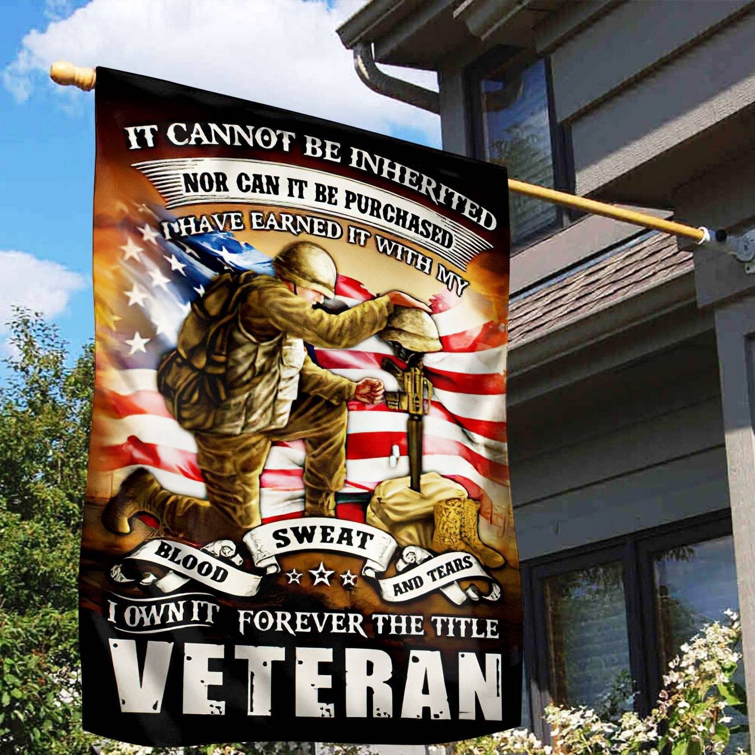 I Own It Forever The Title Veteran Flag Military Flag Patriotic Outdoor Decor - Liberish