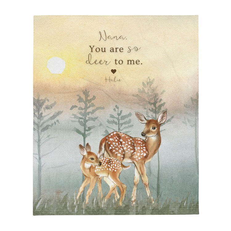 Personalized Mom Blanket, Grandma Blanket, Mother's Day Gift, Custom Name Nick Name Blanket, Mother's Gift Blanket, You Are So Deer To Me