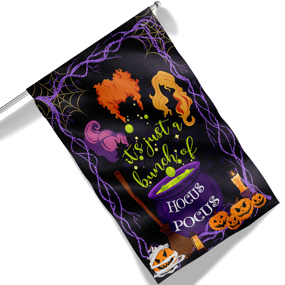 It S A Bunch Of Hocus Pocus Witch Pumpkin Halloween Flag - Liberish