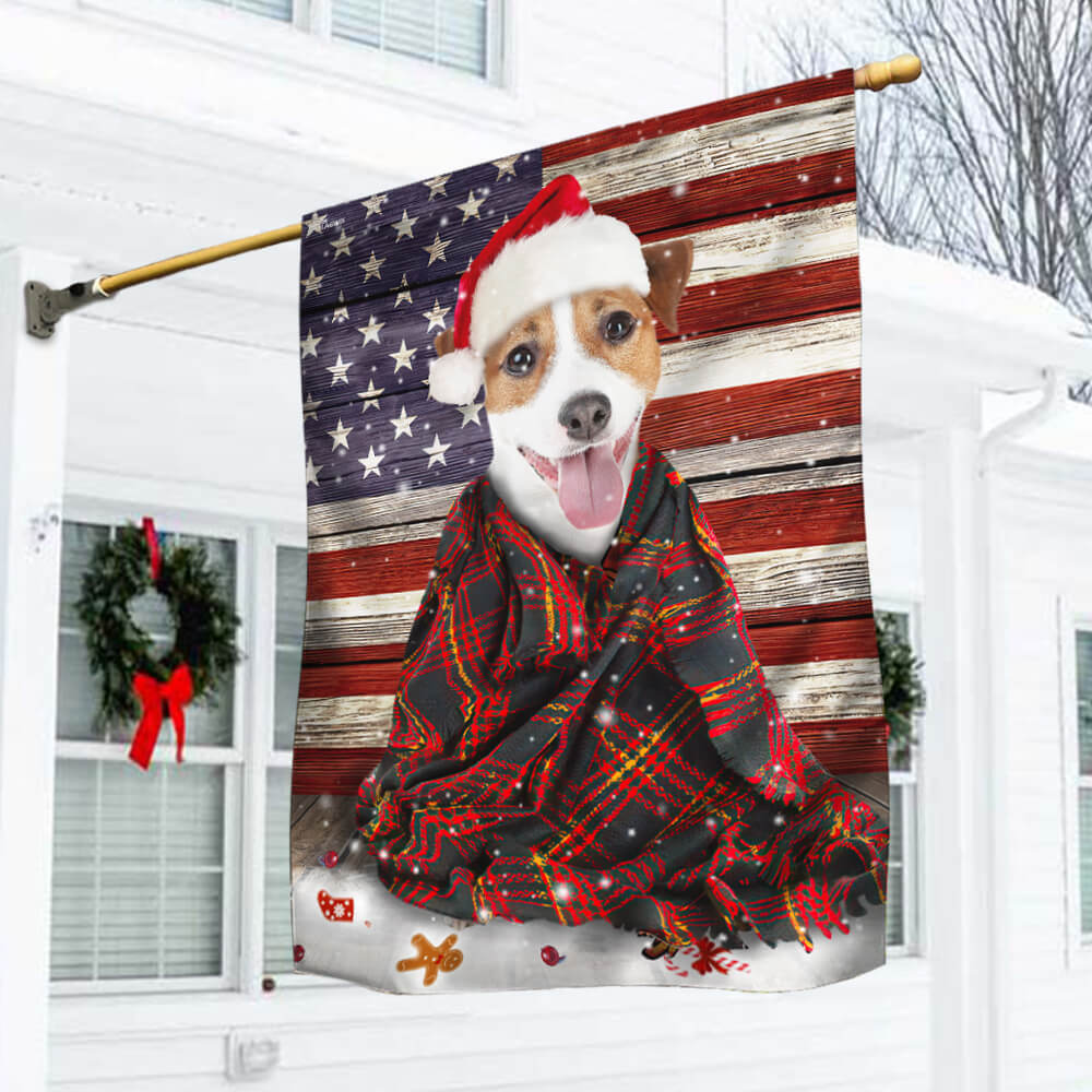 Jack Russell Terrier Dog Christmas Flag Hohoho - Liberish
