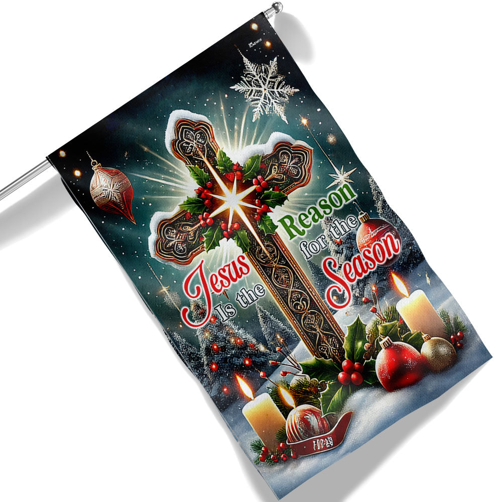 Jesus Christ Christmas Jesus Is The Reason For The Season Flag - Liberish