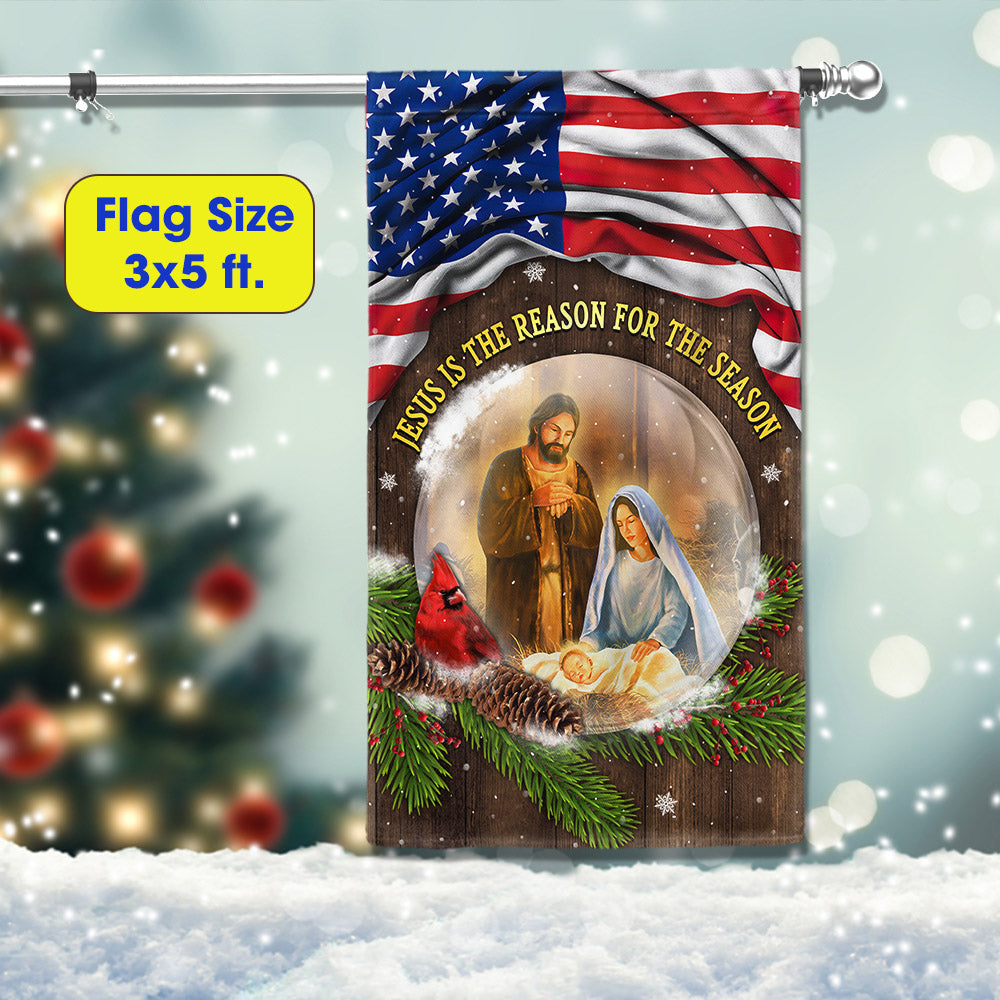 Jesus Christmas Flag Jesus Is The Reason For The Season Flag - Liberish