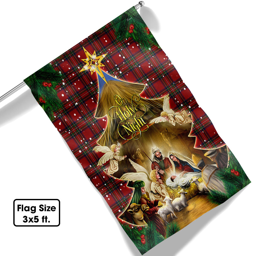 Jesus Family O Holy Night Jesus Christmas Flag Christmas 2025 - Liberish