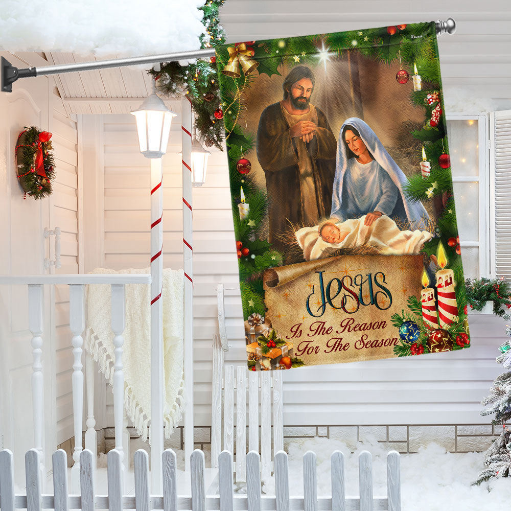 Jesus Is The Reason Christmas Flag Faithful Holiday Gift Decor - Liberish